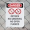 Signmission Oxygen No Smoking No Danger Sign, Plastic, 7in W x 10in L, 2PK OS-2PACK-DS-P-710-V-1515 - alternate 6